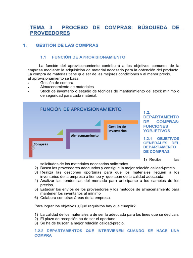 Funciones del Aprovisionamiento en Compras | PDF | Obtención | Business