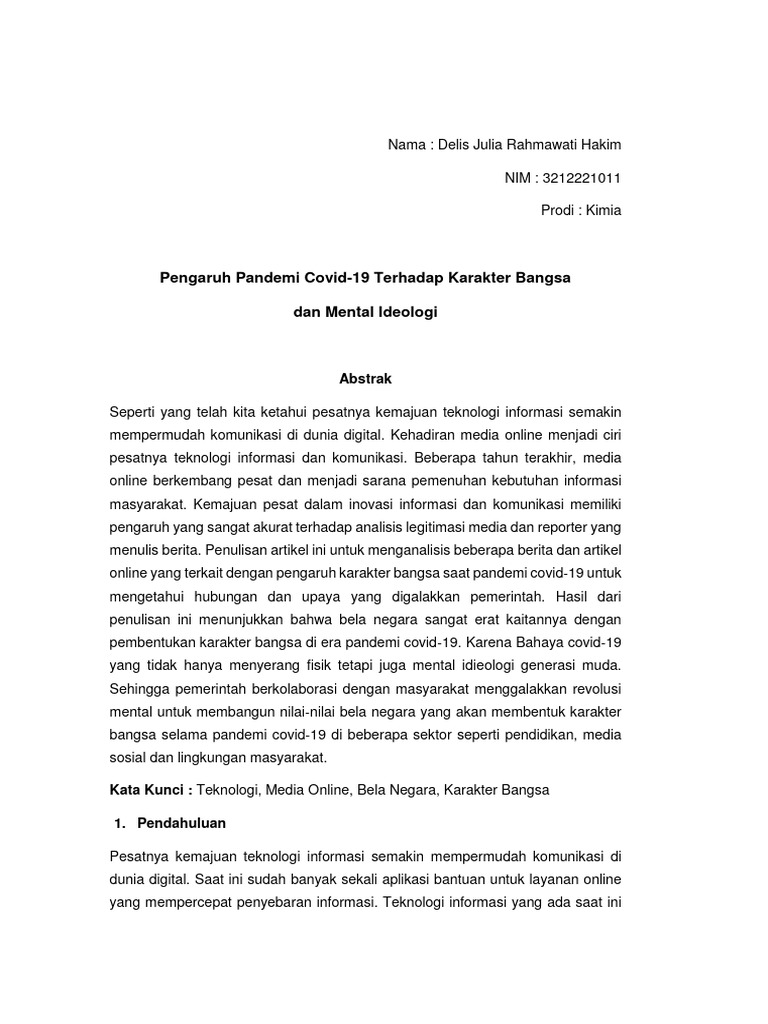 Taskap 2 Mental Ideologi - Delis Julia 3212221011 | PDF