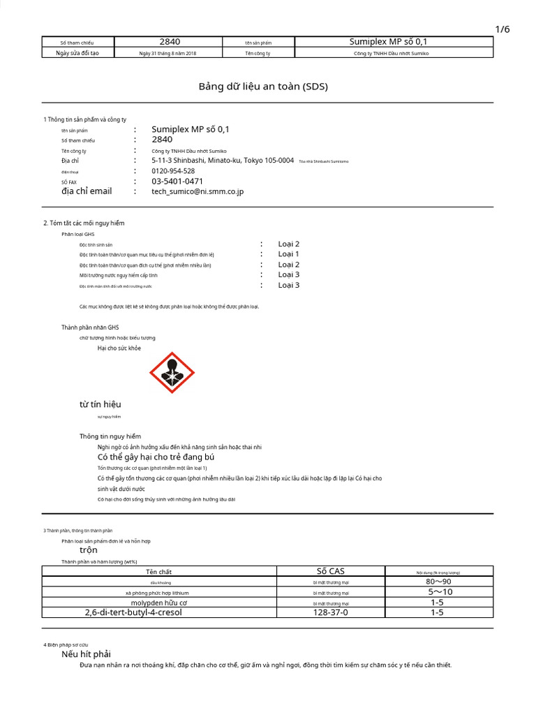 MSDS SMP-04-1 - 8700 | PDF