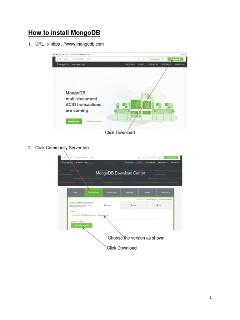 1 how to install mongodb download free pdf mongo db command line