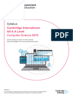Cambridge International As & A Level 9618 Computer Science Syllabus For Examination in 2024 and 2025