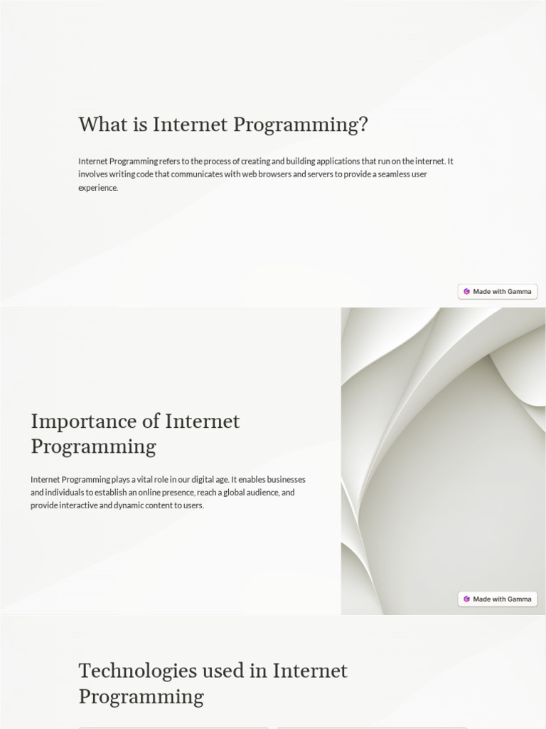 Introduction to internet programming pdf