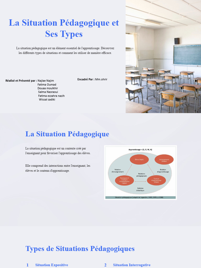 Types de Situations Pédagogiques | PDF | Pédagogie | Apprentissage