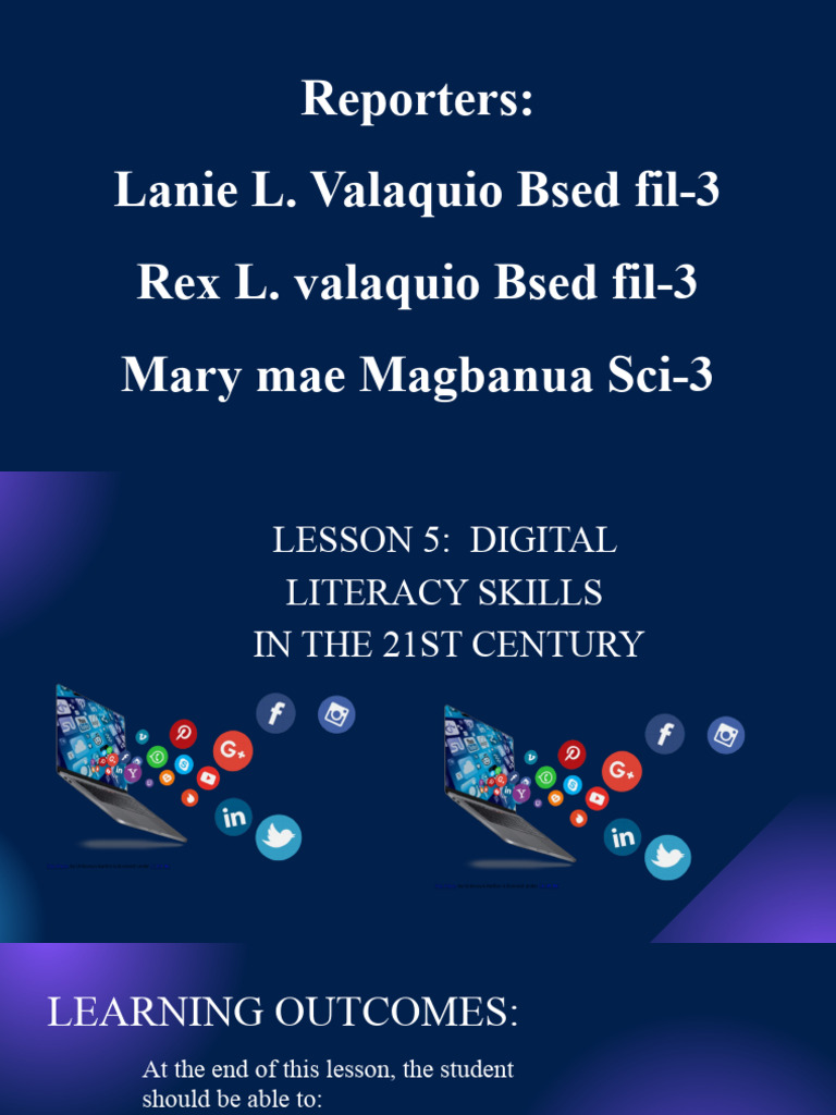 21st Century Digital Literacy Skills | PDF | Social Media | Popular ...