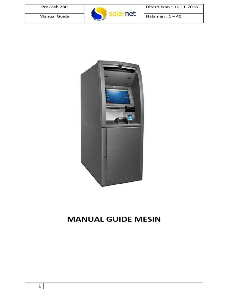 Manual ProCash 280: Panduan Operasi ATM | PDF
