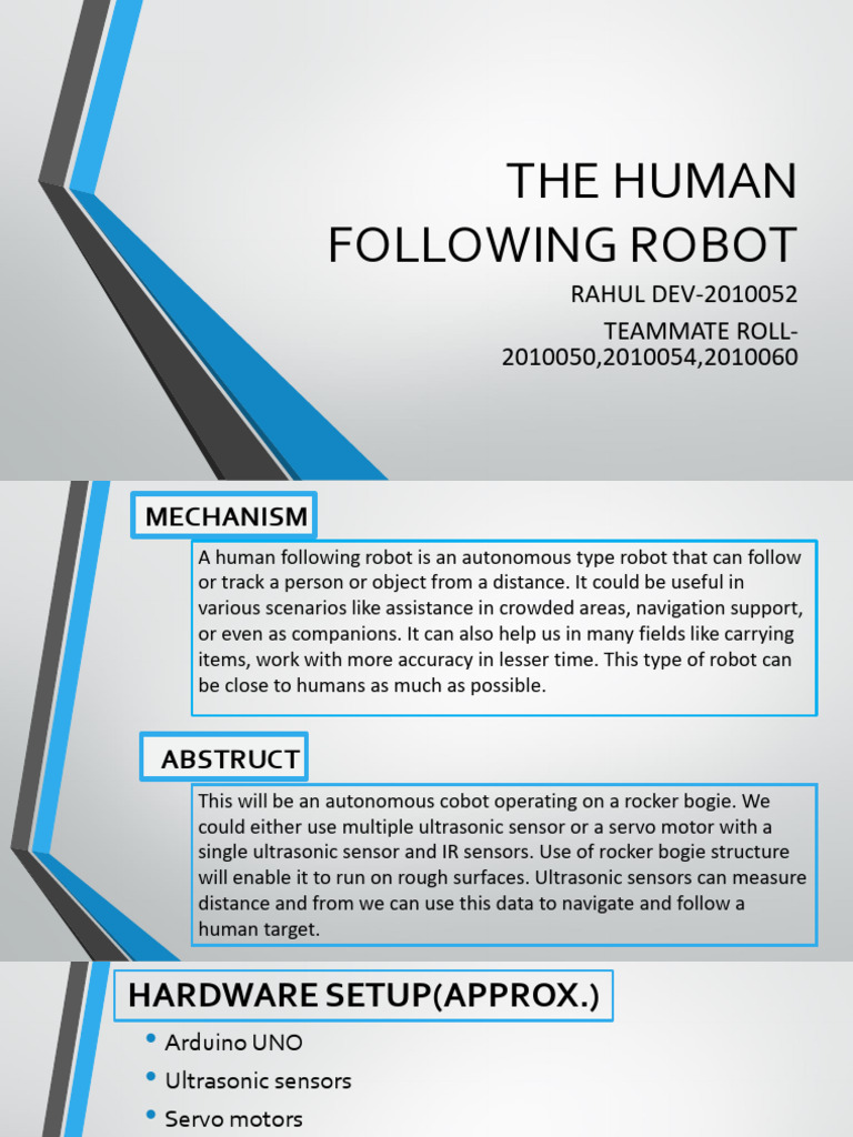 Human Following Robot Project Report | PDF | Home & Garden | Computers