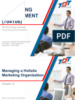 Chapter 10 - Managing A Holistic Marketing Organization