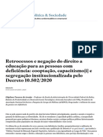 Artigo Retrocessos e Negacao Do Direito A Educação Das Pessoas Com Deficiencia Estadao