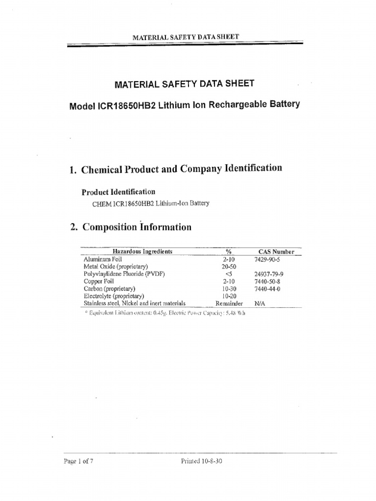 LG HB2 MSDS | PDF