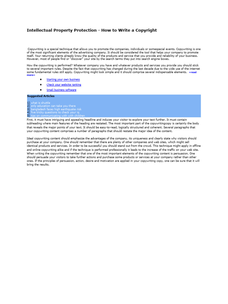 How To Write A Copyright | PDF | Copywriting | Persuasion