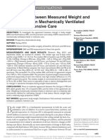 Agreement Between Measured Weight and Fluid Balance in Mechanically Ventilated Children in Intensive Care
