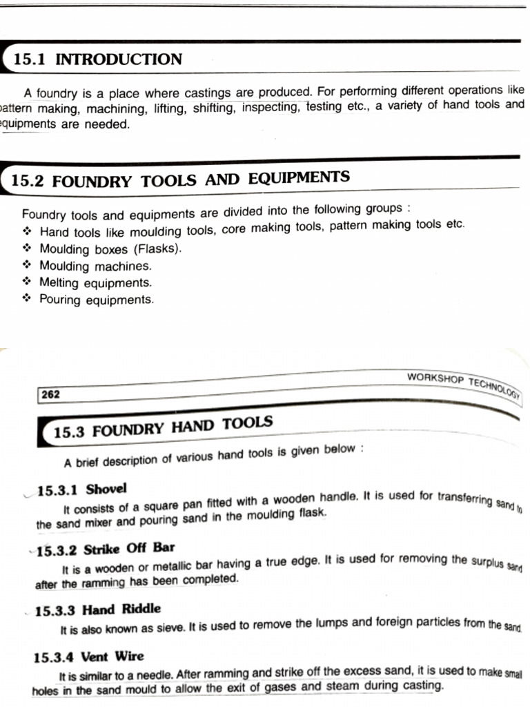 EP Unit2 Foundry Tools PDF Foundry Iron