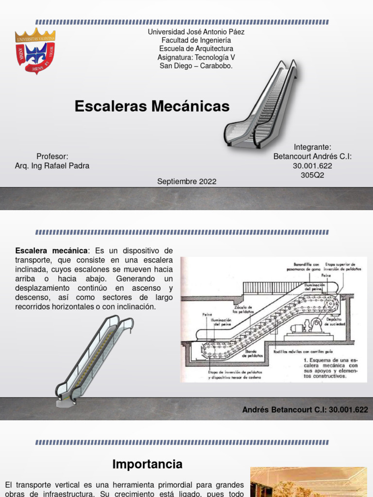 Funcionamiento Y Partes De Escaleras Mec nicas PDF Escalera 