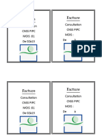 Facture Facture: Consultation Cnss Pipc MOIS:01 de 02à13 Consultation Cnss Pipc Mois: de À