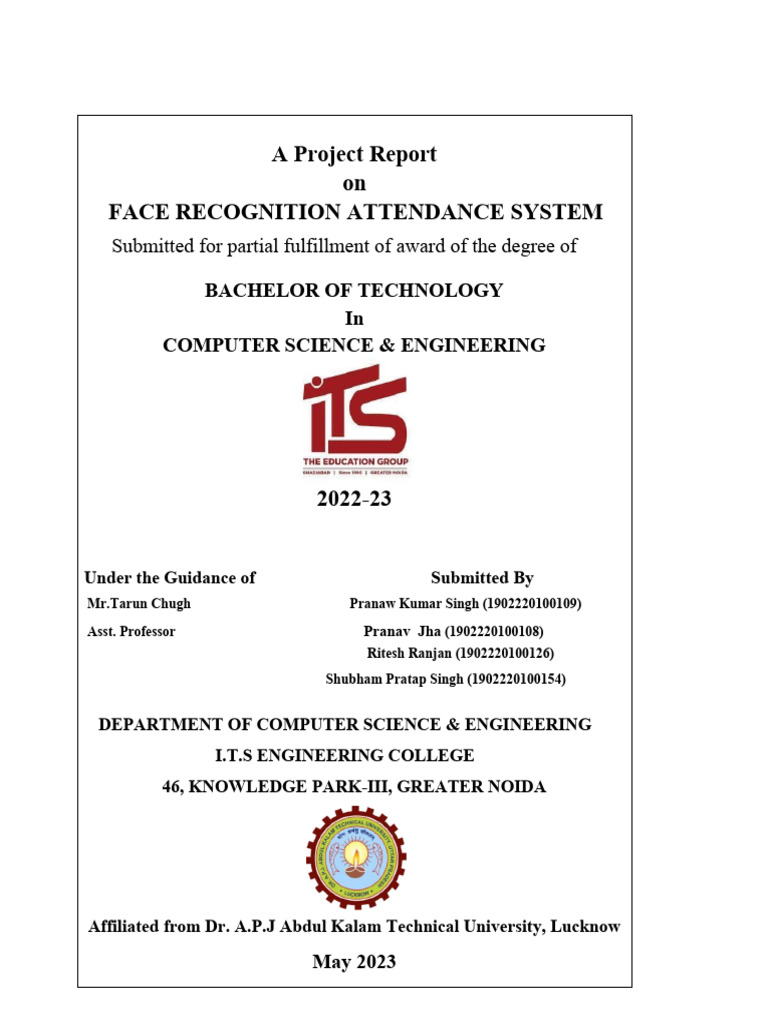 Face Recognition Attendance System Report | PDF | Feasibility Study ...