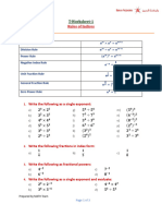 T - Worksheet-1 - Rules of Indices (Week 13)