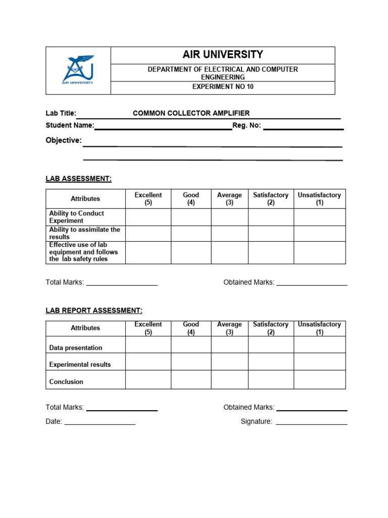 Lab10 Collector Amplifier) 3 PDF Amplifier Bipolar