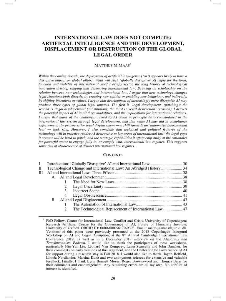 AI's Impact on International Law | PDF | Artificial Intelligence ...