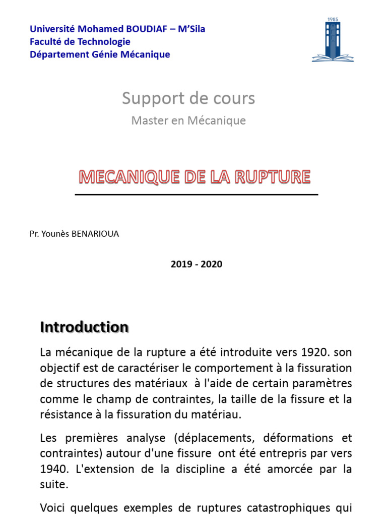 Mécanique de la Rupture Avancée | PDF | Fragilité | Mécanique des fractures