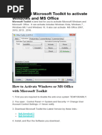 Microsoft Toolkit To Activate Windows and MS Office