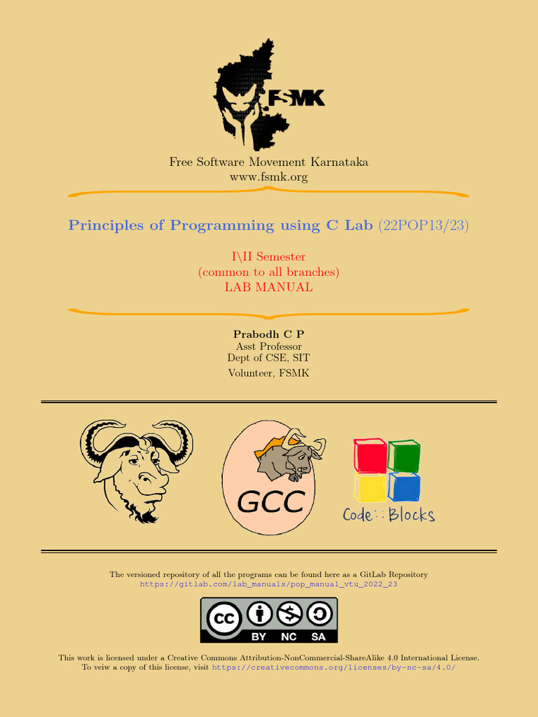 C Programming Lab Manual for VTU | PDF | Source Code | Programming