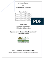 Field Project Report Format