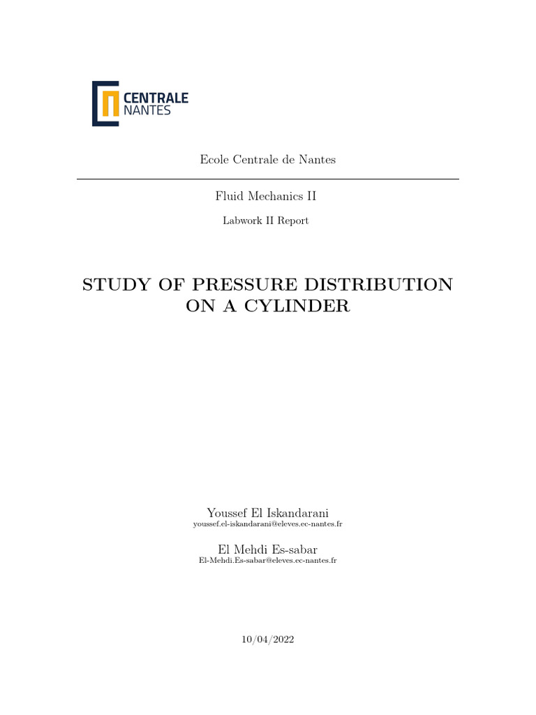 Pressure Distribution on a Rotating Cylinder | PDF | Fluid Dynamics ...