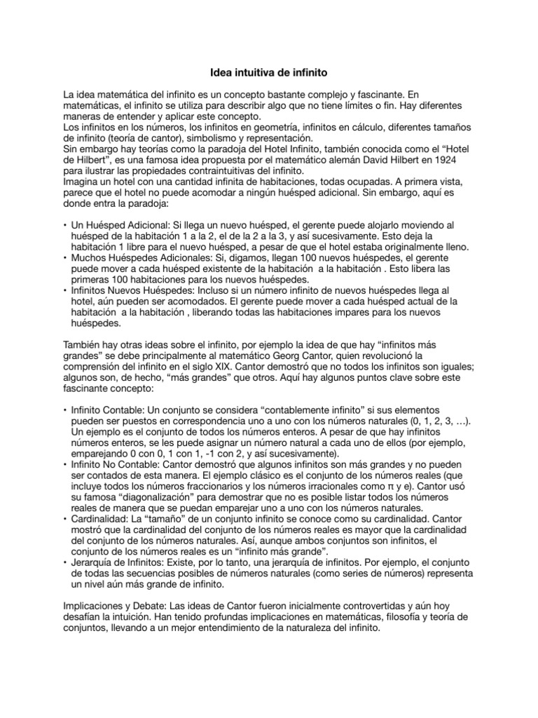 Explorando el Infinito Matemático | PDF | Números | Conjunto (Matemáticas)