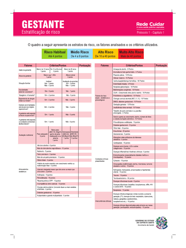 GESTANTE - Estratificacao de Risco | PDF