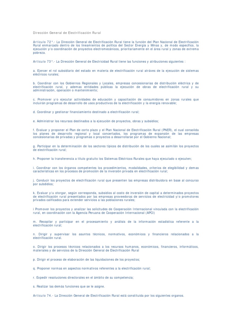 Dger | PDF | Área rural | Electricidad