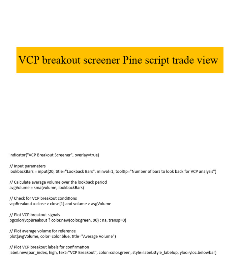 VCP Screener Pine Script Tradeview | PDF | Teaching Methods & Materials ...
