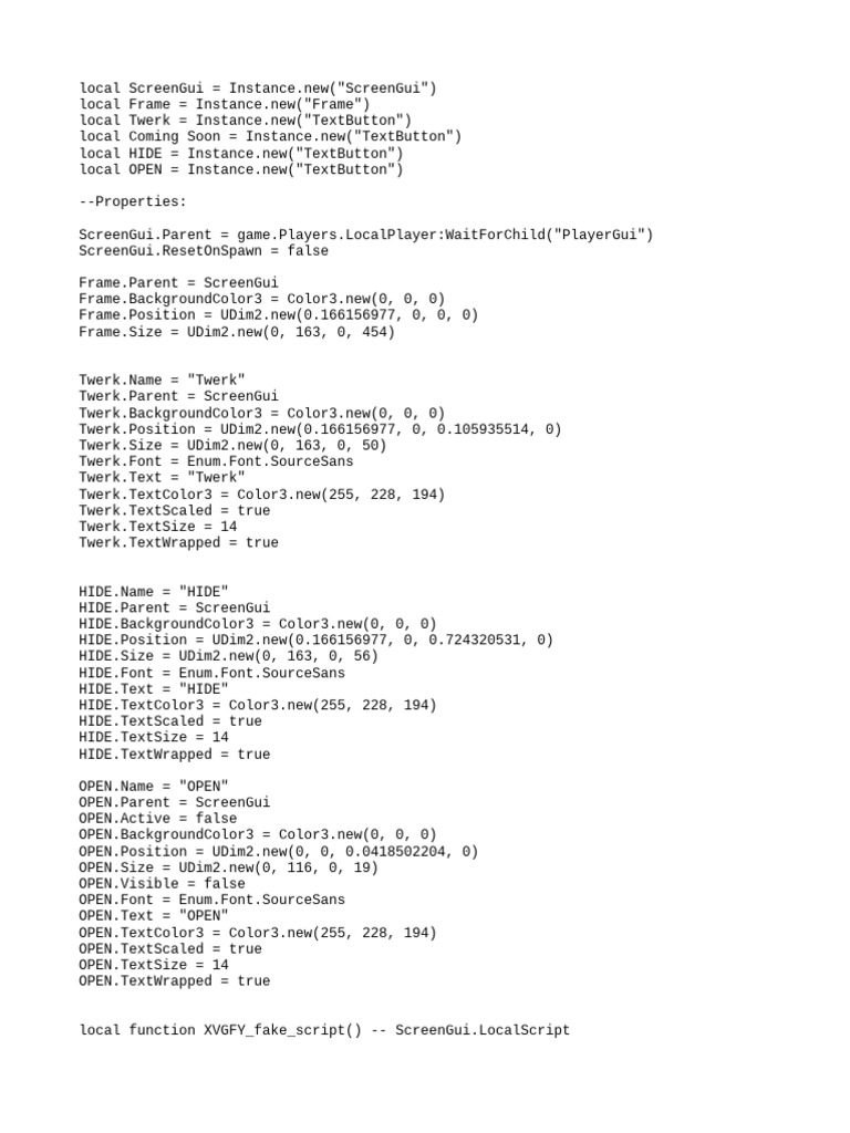 Roblox Twerk Animation Script Guide | PDF