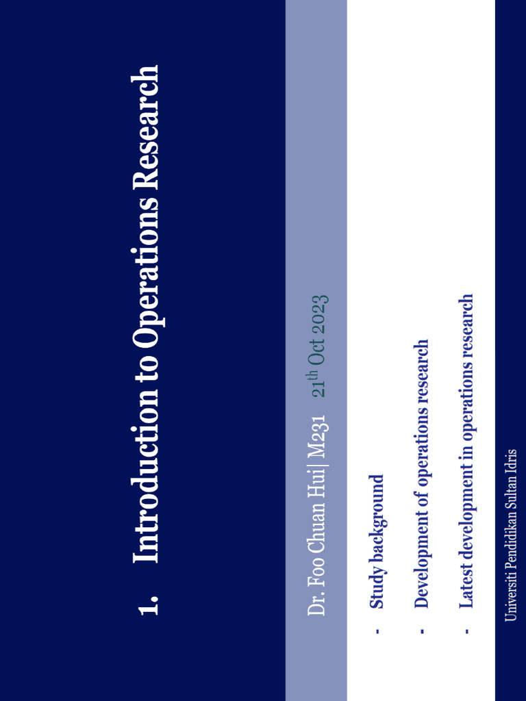 Operational Research | PDF