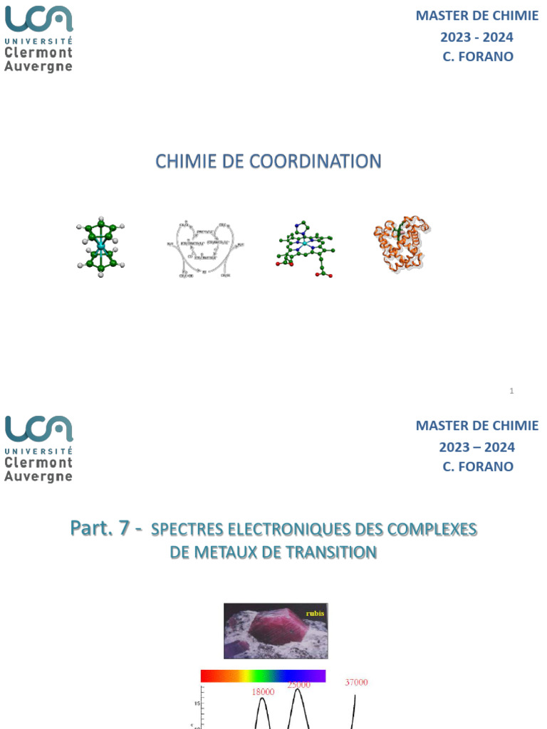 Spectres électroniques des métaux de transition | PDF | Chimie ...