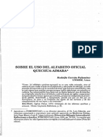 Rodolfo Cerrón-Palomino - Sobre El Uso Del Alfabeto Oficial Quechua-Aimara (1992)