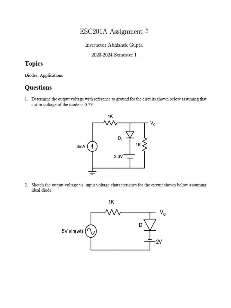 Diode Circuit Analysis and Design | PDF | Teaching Methods & Materials ...