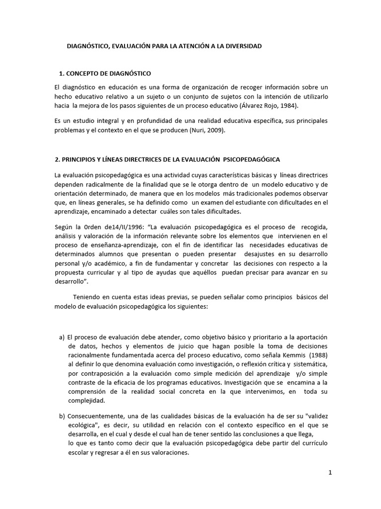 T 7 diagn stico y evaluaci n pdf evaluaci n plan de estudios