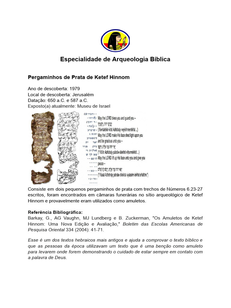 Especialidade De Arqueologia Bíblica 2 Pdf Bíblia
