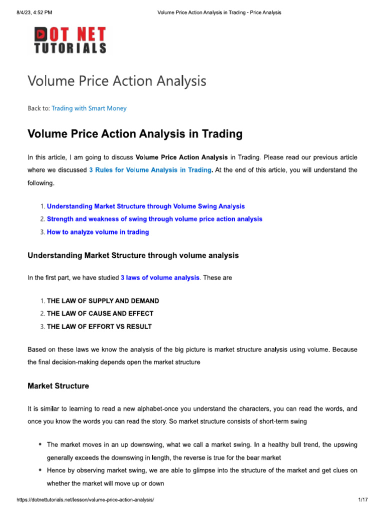 Volume Price Action Analysis | PDF