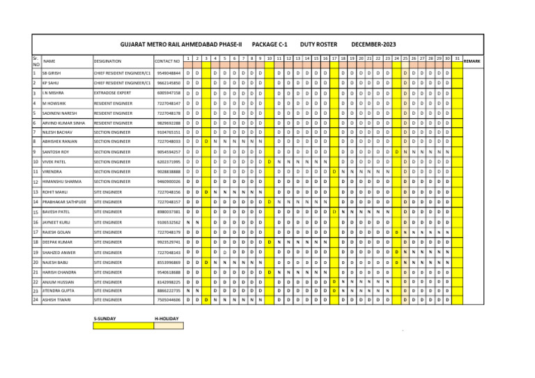 Duty Roster Dec 2023 PDF
