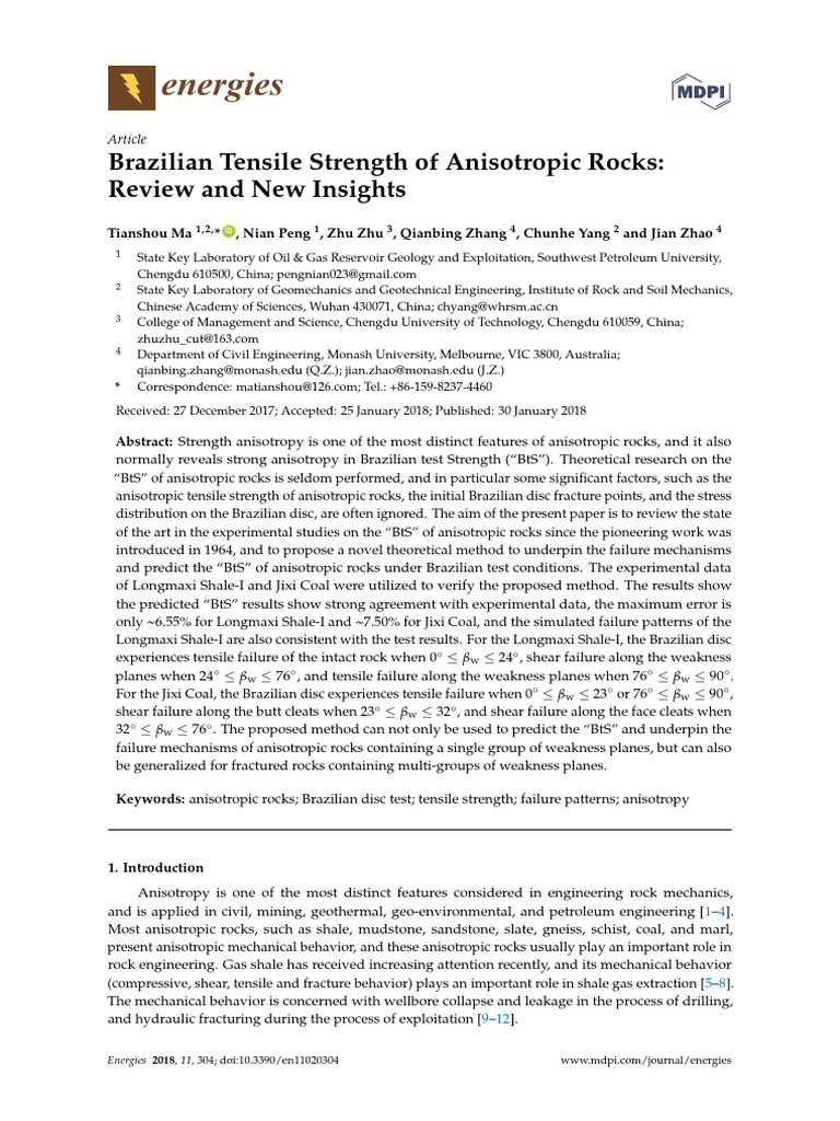 Anisotropic Rock Strength Insights | PDF | Anisotropy | Chemistry