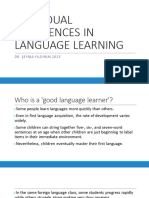 Individual Differences in Language Learning I