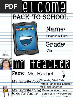 Dominik Lira - Back to School All About Me Book