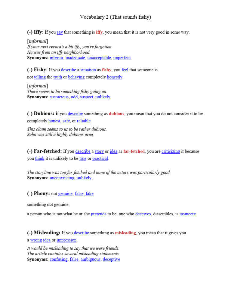 Understanding Fishy Vocabulary | PDF | Deception | Epistemology