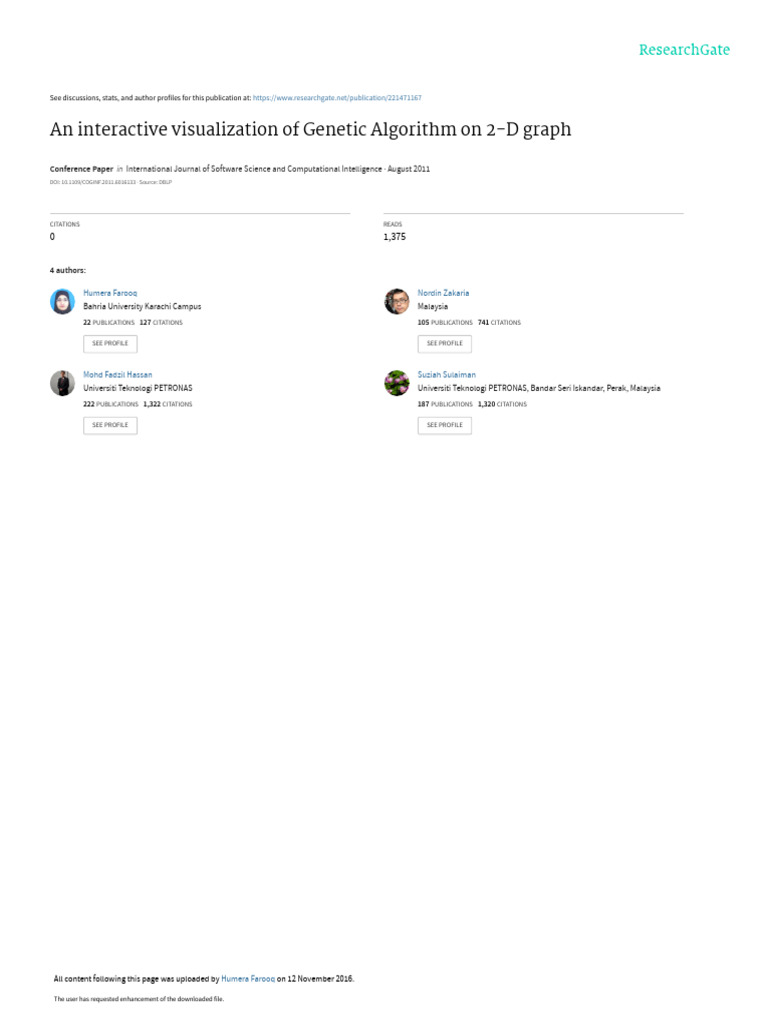 An Interactive Visualization of Genetic Algorithm On 2-D Graph | PDF ...