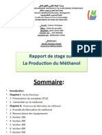 Rapport de Stage Sur La Production Du Méthanol