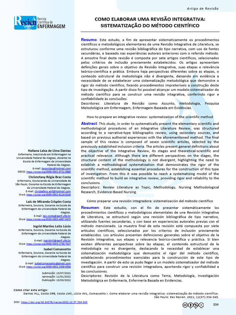 Elaboração de Revisão Integrativa | PDF | Science | Evidência