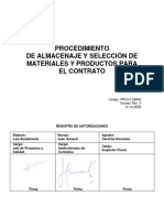 Pro013-Obra-Procedimiento de Almacenaje y Seleccion de Materiales y Productos para El Contrato