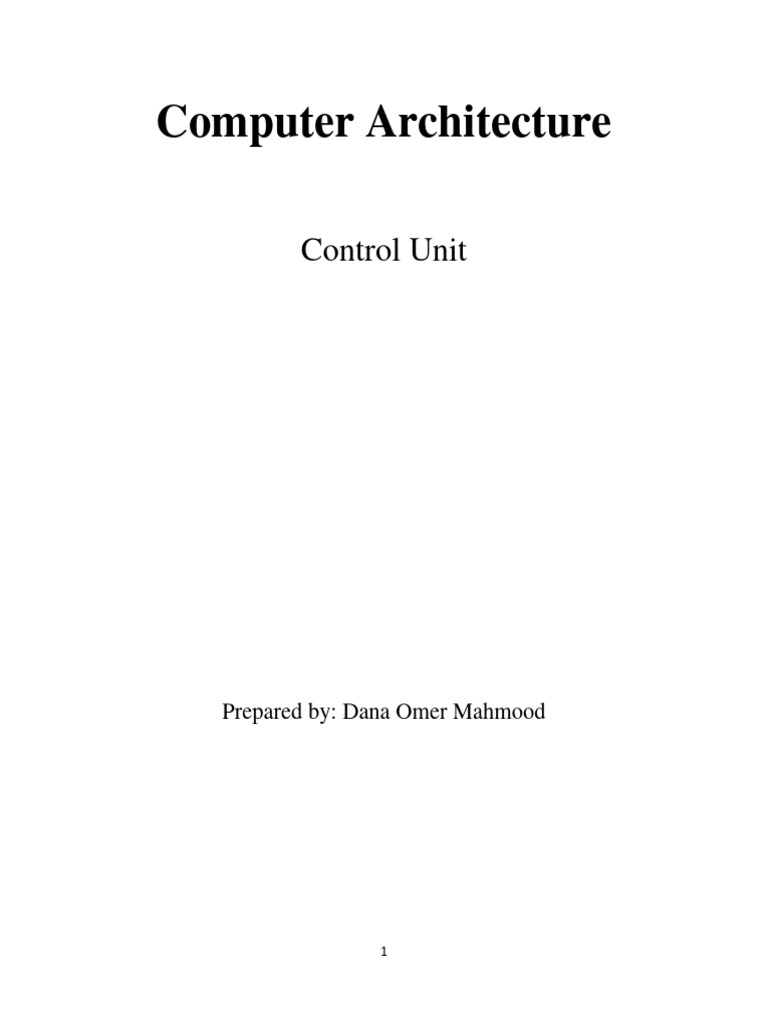 Computer Architecture Control Unit PDF Central Processing Unit