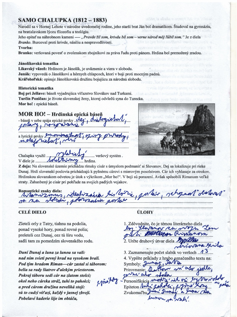 Mor Ho! Pracovný List | PDF